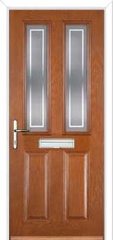2 Panel 2 Square Enfield Composite Front Door in Oak
