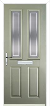 2 Panel 2 Square Enfield Composite Front Door in Pebble Grey