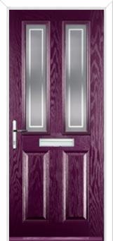 2 Panel 2 Square Enfield Composite Front Door in Purple Violet