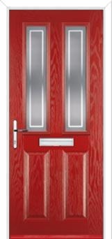 2 Panel 2 Square Enfield Composite Front Door in Red