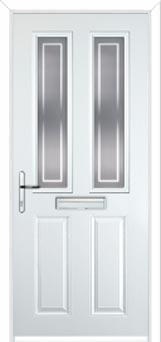 2 Panel 2 Square Enfield Composite Front Door in White