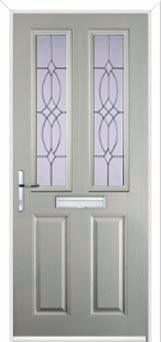 2 Panel 2 Square Flair Composite Front Door in Agate Grey