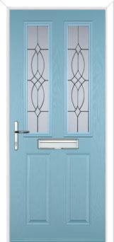 2 Panel 2 Square Flair Composite Front Door in Duck Egg Blue