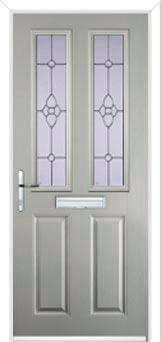 2 Panel 2 Square Finesse Composite Front Door in Agate Grey