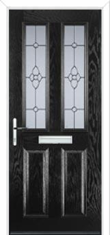 2 Panel 2 Square Finesse Composite Front Door in Black
