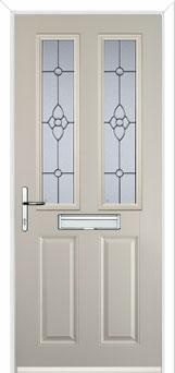 2 Panel 2 Square Finesse Composite Front Door in Cream