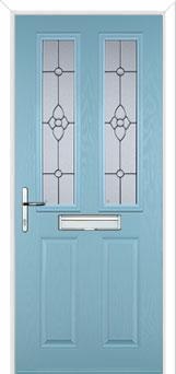 2 Panel 2 Square Finesse Composite Front Door in Duck Egg Blue