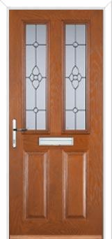 2 Panel 2 Square Finesse Composite Front Door in Oak