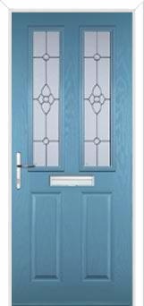 2 Panel 2 Square Finesse Composite Front Door in Pastel Blue