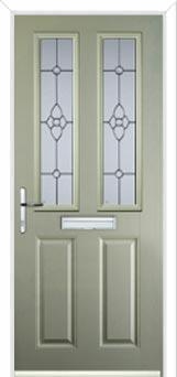 2 Panel 2 Square Finesse Composite Front Door in Pebble Grey
