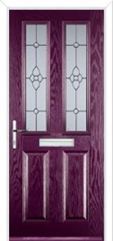 2 Panel 2 Square Finesse Composite Front Door in Purple Violet