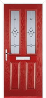 2 Panel 2 Square Finesse Composite Front Door in Red