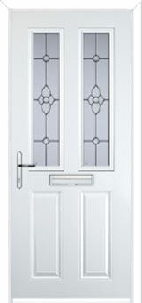 2 Panel 2 Square Finesse Composite Front Door in White