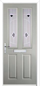 2 Panel 2 Square Murano Composite Front Door in Agate Grey