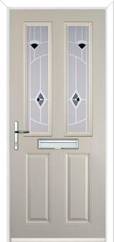 2 Panel 2 Square Murano Composite Front Door in Cream