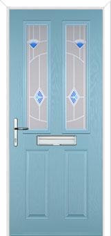2 Panel 2 Square Murano Composite Front Door in Duck Egg Blue