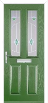 2 Panel 2 Square Murano Composite Front Door in Fern Green