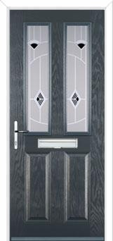 2 Panel 2 Square Murano Composite Front Door in Anthracite Grey
