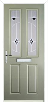 2 Panel 2 Square Murano Composite Front Door in Pebble Grey