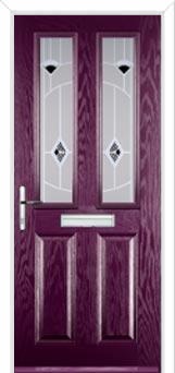 2 Panel 2 Square Murano Composite Front Door in Purple Violet