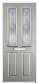2 Panel 2 Square Staxton Composite Front Door in Agate Grey