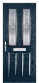 2 Panel 2 Square Staxton Composite Front Door in Dark Blue