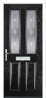 2 Panel 2 Square Staxton Composite Front Door in Black