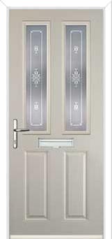 2 Panel 2 Square Staxton Composite Front Door in Cream