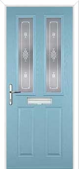 2 Panel 2 Square Staxton Composite Front Door in Duck Egg Blue