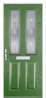 2 Panel 2 Square Staxton Composite Front Door in Fern Green