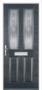 2 Panel 2 Square Staxton Composite Front Door in Anthracite Grey