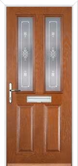 2 Panel 2 Square Staxton Composite Front Door in Oak