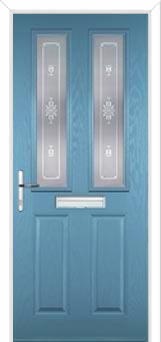 2 Panel 2 Square Staxton Composite Front Door in Pastel Blue