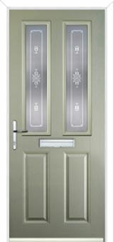 2 Panel 2 Square Staxton Composite Front Door in Pebble Grey