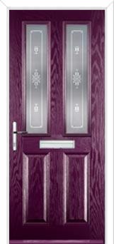 2 Panel 2 Square Staxton Composite Front Door in Purple Violet
