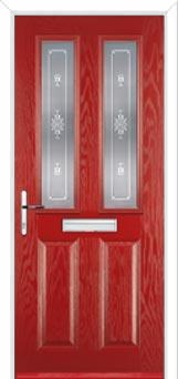 2 Panel 2 Square Staxton Composite Front Door in Red