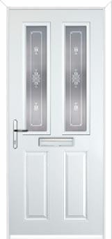 2 Panel 2 Square Staxton Composite Front Door in White