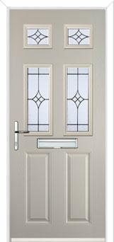 2 Panel 4 Square Elegance Composite Front Door in Cream