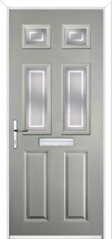 2 Panel 4 Square Enfield Composite Front Door in Agate Grey