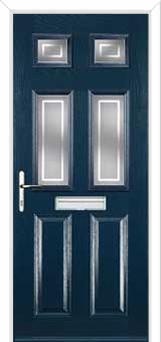 2 Panel 4 Square Enfield Composite Front Door in Dark Blue