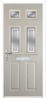 2 Panel 4 Square Enfield Composite Front Door in Cream