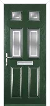 2 Panel 4 Square Enfield Composite Front Door in Green