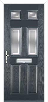 2 Panel 4 Square Enfield Composite Front Door in Anthracite Grey