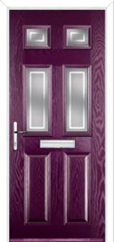2 Panel 4 Square Enfield Composite Front Door in Purple Violet