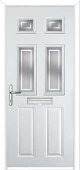2 Panel 4 Square Enfield Composite Front Door in White