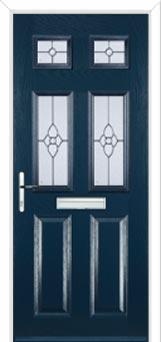 2 Panel 4 Square Finesse Composite Front Door in Dark Blue