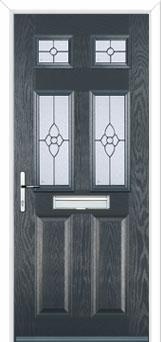 2 Panel 4 Square Finesse Composite Front Door in Anthracite Grey