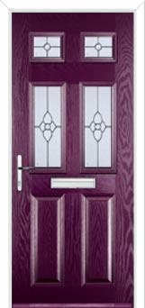2 Panel 4 Square Finesse Composite Front Door in Purple Violet