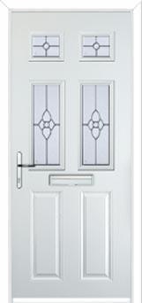 2 Panel 4 Square Finesse Composite Front Door in White
