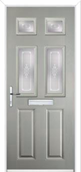 2 Panel 4 Square Staxton Composite Front Door in Agate Grey